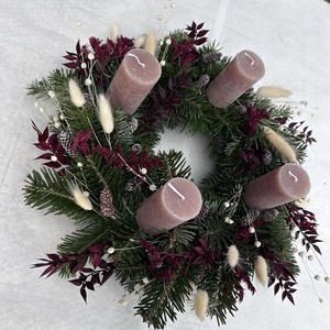 Adventi koszorú nordmann fenyővel - karácsony - adventi díszek - adventi koszorú - Meska.hu