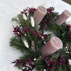 Adventi koszorú nordmann fenyővel - karácsony - adventi díszek - adventi koszorú - Meska.hu