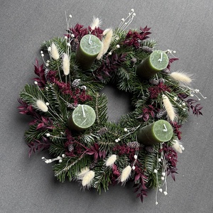 Adventi koszorú nordmann fenyővel, Karácsony, Adventi díszek, Adventi koszorú, Virágkötés, MESKA