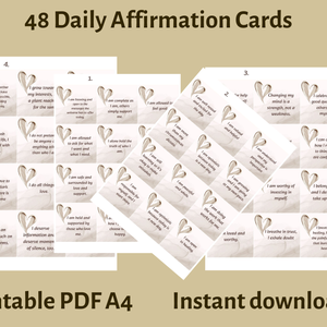 Megerősítő motivációs kártyák szív mintával angol nyelvű 48 kártya, Művészet, Naptárkártyák, sportkártyák, Mindenmás, MESKA