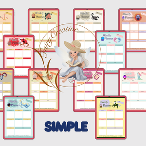 Csillagjegy horoszkóp heti tervező nyomtatható letölthető naptár angol 2 minta 2 design 24 db - otthon & életmód - papír, írószer - naptár & tervező - Meska.hu