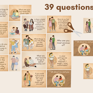 Párkapcsolati ismerkedési szerelmi kártyák 40 db angol kérdés kommunikációs kártyák letölthető nyomtatható - művészet - grafika & illusztráció - digitális - Meska.hu