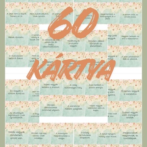 Megerősítő motivációs kártyák 60 kártya tudatosság  - művészet - naptárkártyák, sportkártyák - Meska.hu