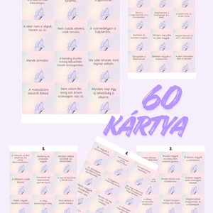 Megerősítő motivációs kártyák 60 kártya tudatosság  - művészet - naptárkártyák, sportkártyák - Meska.hu