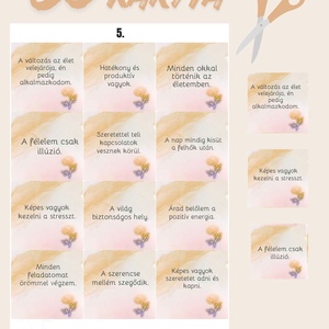 Megerősítő motivációs kártyák 60 kártya tudatosság  - művészet - naptárkártyák, sportkártyák - Meska.hu