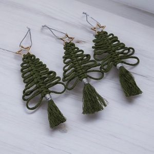 Makramé Karácsonyfadísz Szett  Zöld fenyők - karácsony - karácsonyi lakásdekoráció - karácsonyfadíszek - Meska.hu