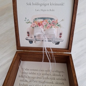 Esküvői pénzátadó doboz, nászajándék - sötét dió (közepes) - esküvő - emlék & ajándék - nászajándék - esküvői pénzátadó doboz - Meska.hu