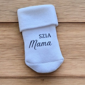 Baba bejelentő doboz, zokni - Szia Mama #1, Játék & Sport, Babalátogató ajándékcsomag, Decoupage, transzfer és szalvétatechnika, MESKA