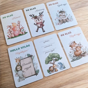 Baba mérföldkő kártyák, babakártyák - safari - Meska.hu