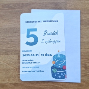 Születésnapi meghívó - kisfiú - otthon & életmód - papír, írószer - ajándékozás kellékei - meghívó - Meska.hu