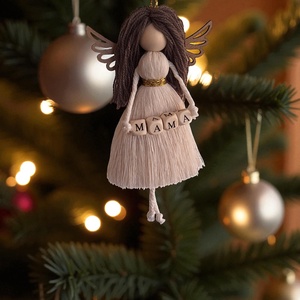 Makramé angyal, karácsonyfadísz, angyaldísz - MAMA - karácsony - karácsonyi lakásdekoráció - karácsonyfadíszek - Meska.hu