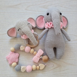 Babalátogató ajándékcsomag, babaköszöntő box - elefánt - baba - mama - babalátogató ajándékcsomag - Meska.hu