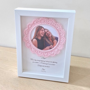 Szülőköszöntő fényképes képkeret - horgolt - esküvő - emlék & ajándék - szülőköszöntő ajándék - Meska.hu