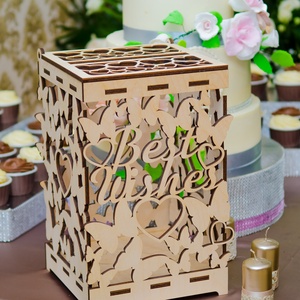 Esküvői pénzgyűjtő doboz pillangókkal, Esküvő, Emlék & Ajándék, Doboz, , Meska