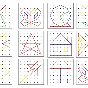 Geoboard / Fa Geotábla  Oktatasi Játék / Szorzótábla  - játék & sport - készségfejlesztő és logikai játék - oktató játékok - Meska.hu