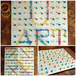 Geoboard / Fa Geotábla  Oktatasi Játék / Szorzótábla  - játék & sport - készségfejlesztő és logikai játék - oktató játékok - Meska.hu