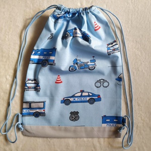 Rendőrautós ovis zsák és tornazsák szett  - játék & sport - ovis felszerelés - óvodai jelek - Meska.hu