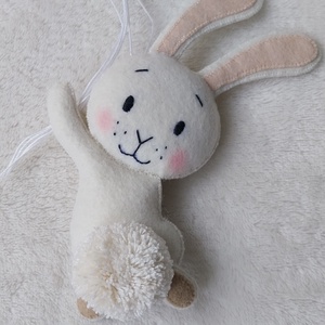 Nyuszi dekoráció lufival 27 cm - otthon & életmód - babaszoba, gyerekszoba - babaszoba dekoráció - Meska.hu