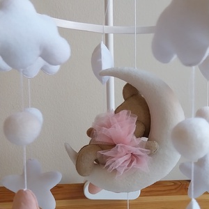 Jó éjszakát Kicsim! kislányos kiságyforgó pasztel színekkel, festett fehér bambusz karikával  - játék & sport - 3 éves kor alattiaknak - kiságyforgó - Meska.hu Jó éjszakát Kicsim! kislányos kiságyforgó pasztel színekkel, festett fehér bambusz karikával  - játék & sport - 3 éves kor alattiaknak - kiságyforgó - Meska.hu