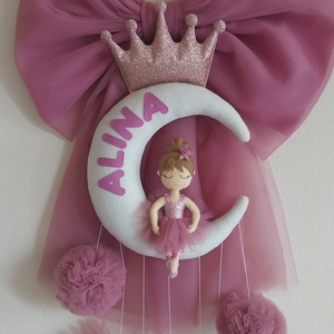 Ajtó dekoráció kislánynak 100 cm magas  - baba - mama - babaszoba dekoráció - babanév dekoráció - Meska.hu
