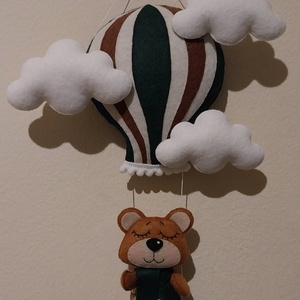 Hőlégballonos babaszoba dekoráció kisfiúnak macival - Meska.hu