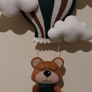 Hőlégballonos babaszoba dekoráció kisfiúnak macival - baba - mama - babaszoba dekoráció - babaszoba kép - Meska.hu