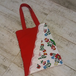 Kalocsai mintás szatyor - táska & tok - bevásárlás & shopper táska - shopper, textiltáska, szatyor - Meska.hu