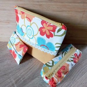Színes virág mintás neszesszer szett - táska & tok - neszesszer - Meska.hu