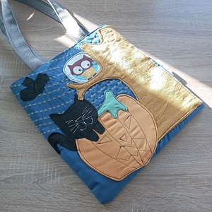 Halloween mintás szatyor egyedi applikcióval - Meska.hu