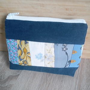 Kék hangulatú patchwork neszesszer - táska & tok - neszesszer - Meska.hu