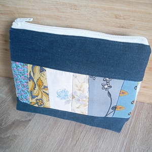 Kék hangulatú patchwork neszesszer - táska & tok - neszesszer - Meska.hu