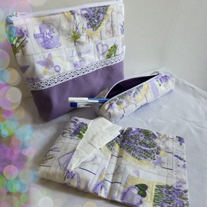 Levendula csokor neszesszer szett, Táska & Tok, Neszesszer, Patchwork, foltvarrás, Varrás, MESKA