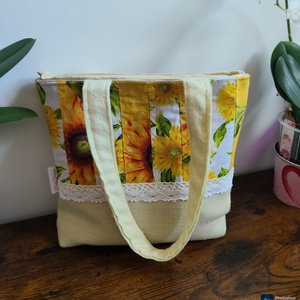 Napraforgó mintás patchwork táska - táska & tok - kézitáska & válltáska - válltáska - Meska.hu