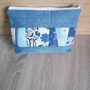 Kék hangulatú patchwork neszesszer - Meska.hu