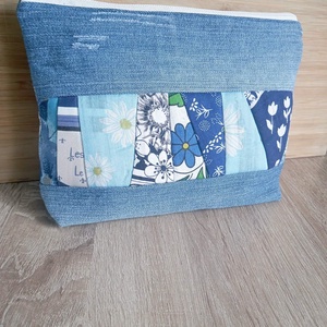 Kék hangulatú patchwork neszesszer - táska & tok - neszesszer - Meska.hu