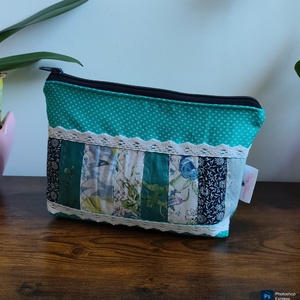 Kék hangulatú patchwork neszesszer - táska & tok - neszesszer - Meska.hu