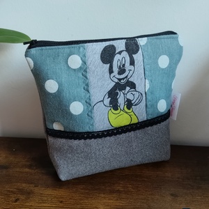 Mickey egeres, pöttyös patchwork neszesszer - Meska.hu