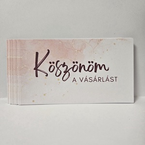 Köszönőkártya - rózsaszín, Otthon & Életmód, Papír írószer, Névjegykártya, Fotó, grafika, rajz, illusztráció, MESKA