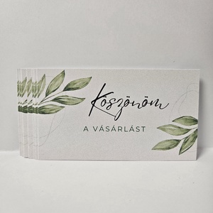 Köszönőkártya - faleveles, Otthon & Életmód, Papír írószer, Névjegykártya, Fotó, grafika, rajz, illusztráció, MESKA