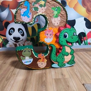3 évesnek Dinó dekoráció 80cm  - játék & sport - pinata - Meska.hu