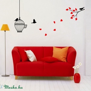 Kalitka madarakkal, faággal falmatrica -  - Meska.hu