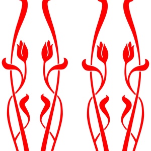 Szecessziós tulipánminták  falmatrica - Meska.hu