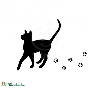 Macska lábnyomokkal falmatrica - Meska.hu