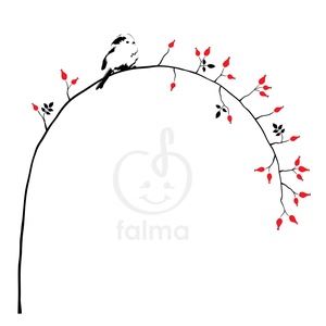 Őszapó  csipkebogyó ágán  falmatrica -  - Meska.hu