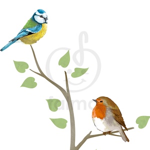 Színpompás madaras faág falmatrica -  - Meska.hu