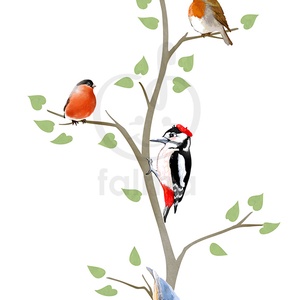 Színpompás madaras faág falmatrica -  - Meska.hu