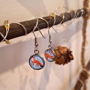 Rókás  fülbevaló - ékszer - fülbevaló - lógó fülbevaló - Meska.hu