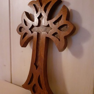 Vintage kereszt, dió, Otthon & Életmód, Vallás, Kereszt, Famegmunkálás, Festett tárgyak, MESKA