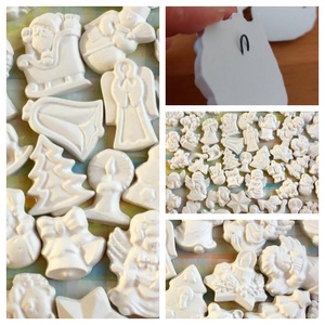 26db karácsonyi festhető gipsz figura- fehér gipsz - karácsony - karácsonyi lakásdekoráció - karácsonyfadíszek - Meska.hu