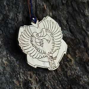 ravenclaw fa pendant, Ékszer, Nyaklánc, Medál, Famegmunkálás, Gravírozás, pirográfia, Meska